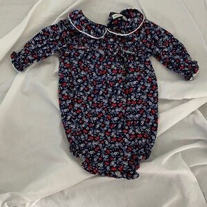 Janie and Jack Floral Baby Romper with Ruffled Collar